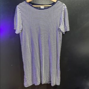 H&M navy blue striped dress